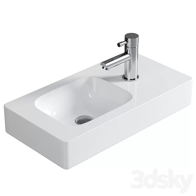 Geberit iCon hand washbasin white with KeraTect 3D Model Free Download