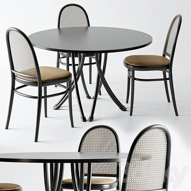 Gebrueder Thonet Vienna – Table and Chair 3D Model
