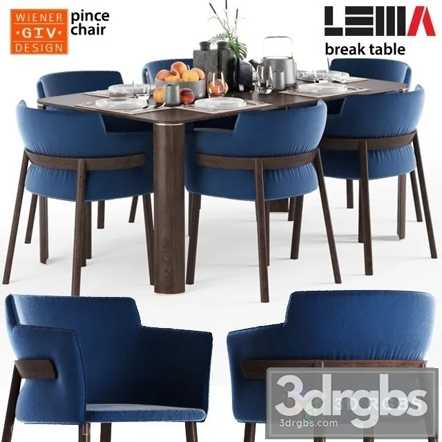 Gebruuder Thonet Vienna Pince Chair Lema Break Table 3D Model Download