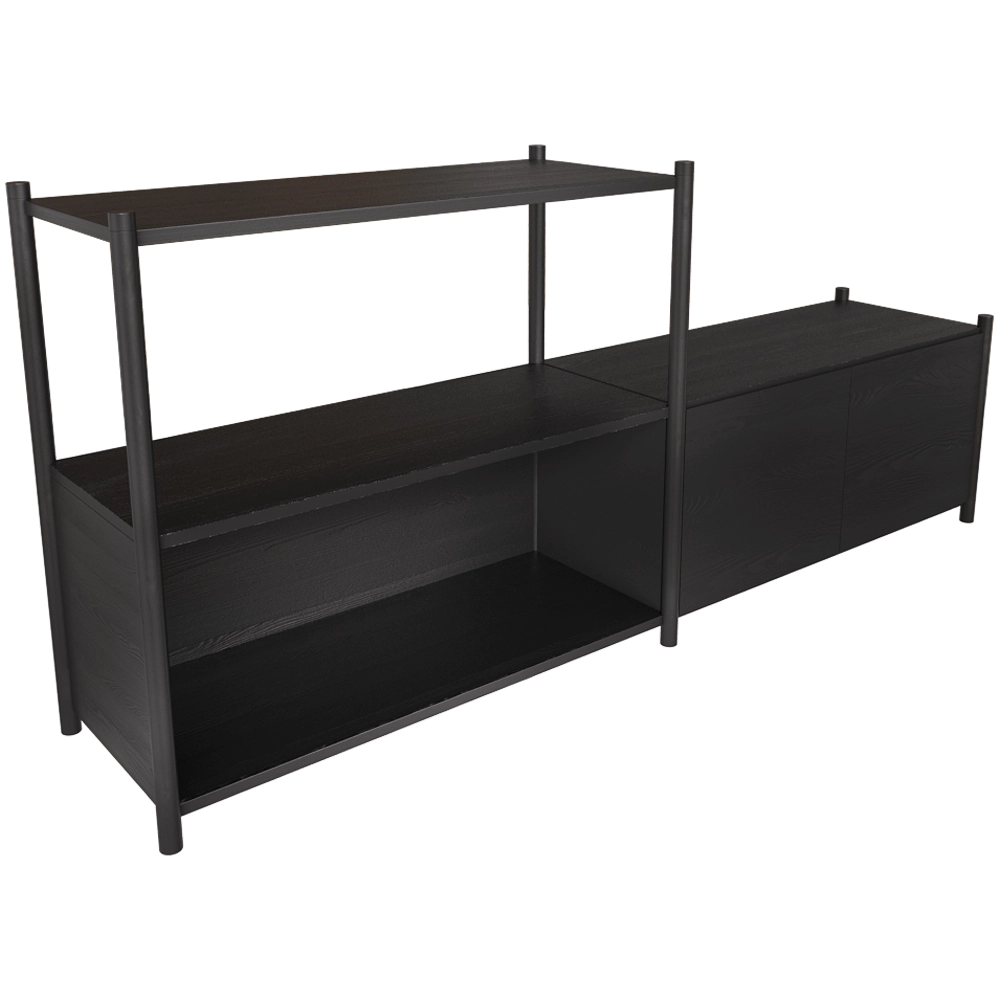 Gejst  – Bookcase Sceene D black oak 3D Model