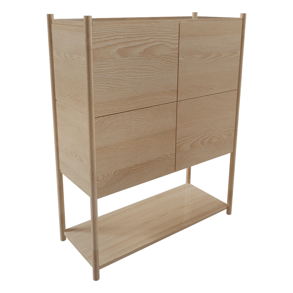 Gejst  – Bookcase Sceene E light oak 3D Model