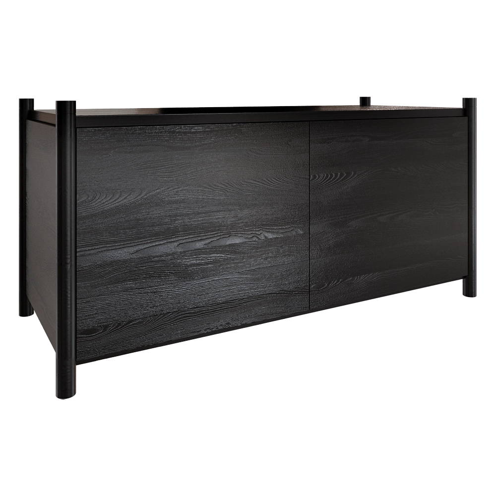 Gejst  – Bookcase Sceene G black oak 3D Model