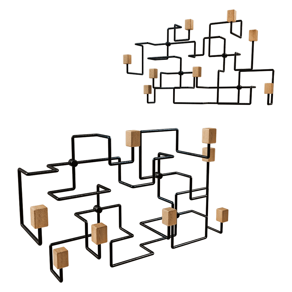 Gejst  – Coat rack Underground black/oak 3D Model