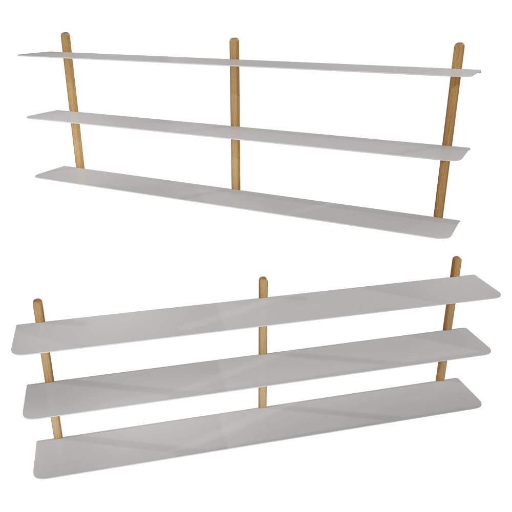 Gejst  – Shelf Nivo D light oak white 3D Model