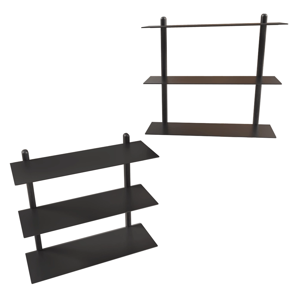 Gejst  – Shelf Nivo Large A black ash black 3D Model