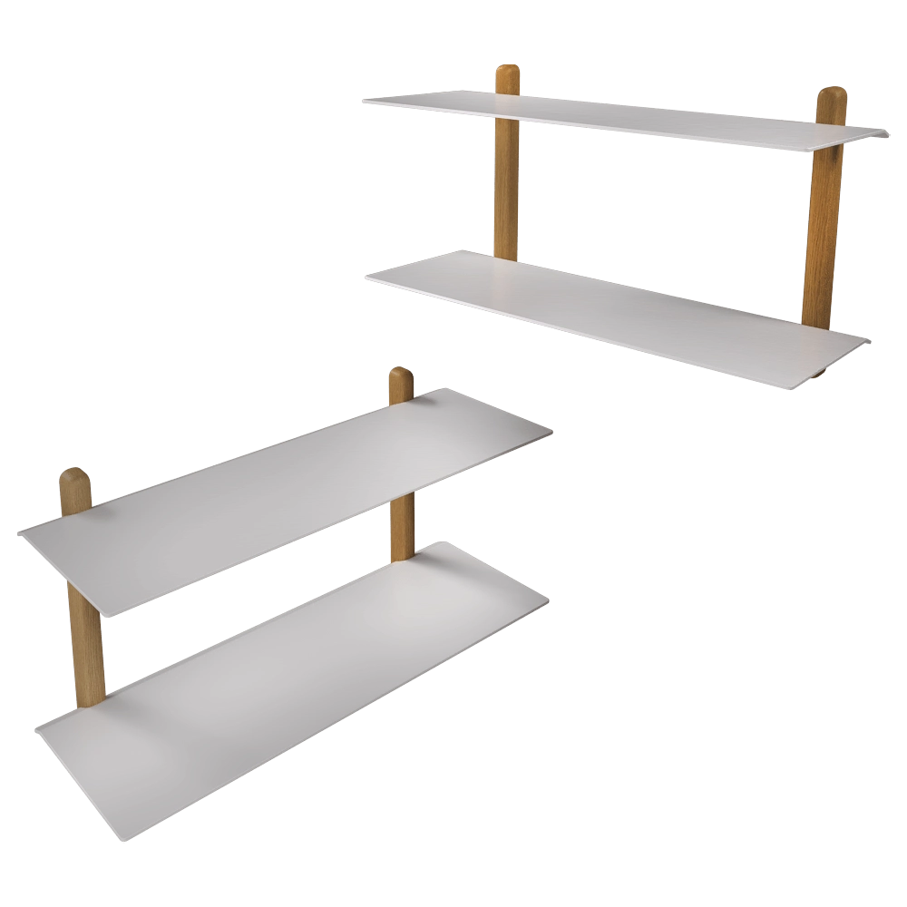 Gejst  – Shelf Nivo large F light oak white 3D Model