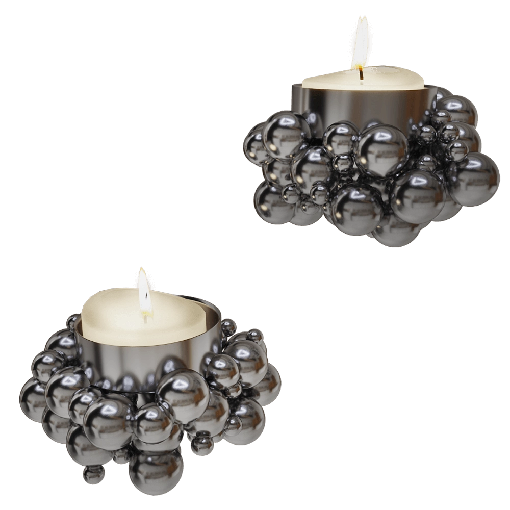 Gejst  – Tealight Molekyl 1 chrome 3D Model