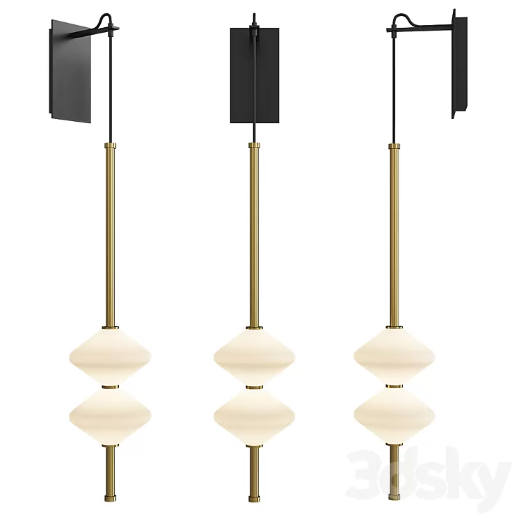 Gem 2 led wall sconce 3D Model Gem 2 led wall sconce 3D Model