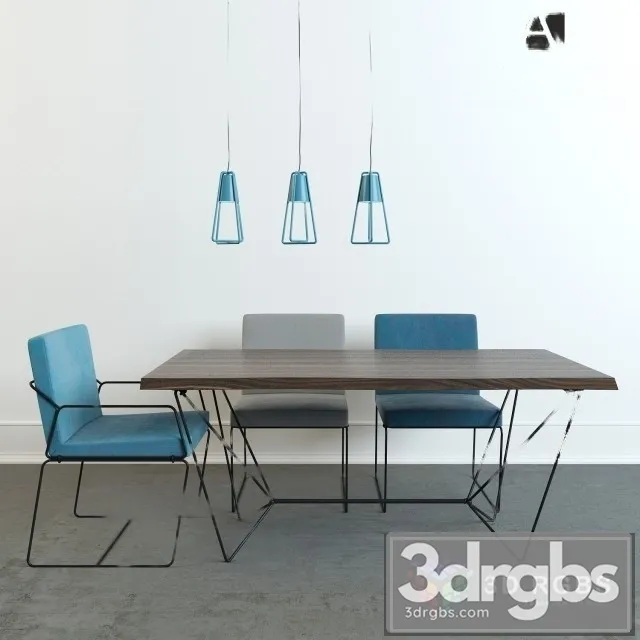 Gemma Table and Chair 3D Model Download