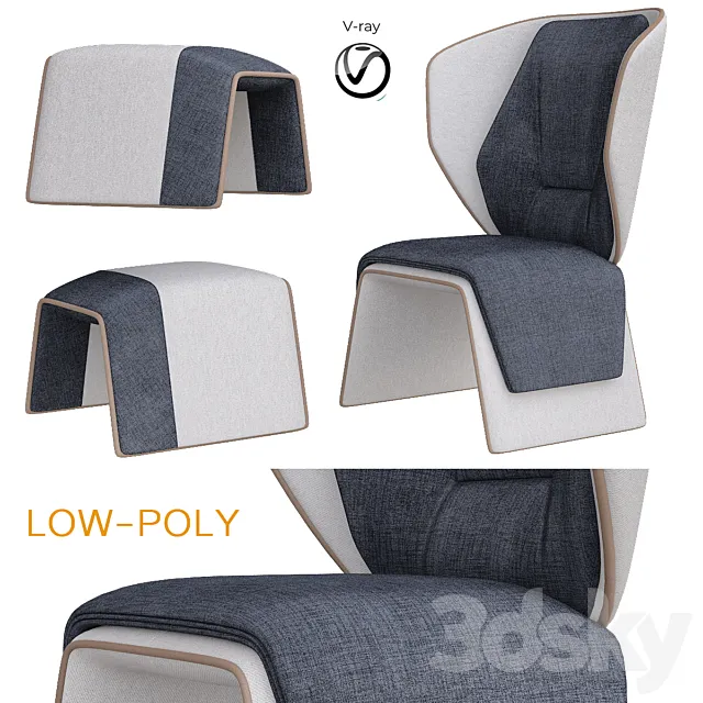 Gender Armchair (low poly) 3DModel Gender Armchair (low poly) 3DModel