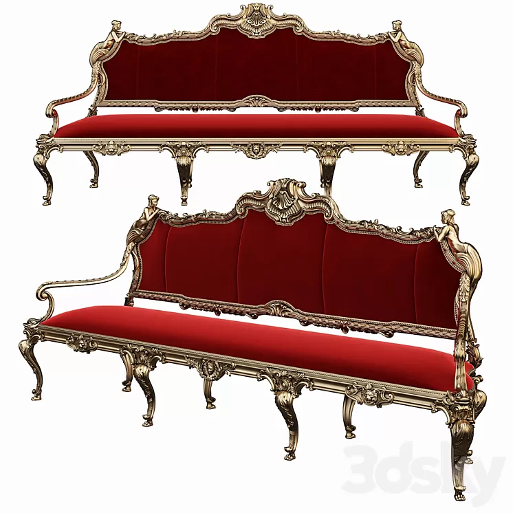 Genoese-style sofa 3D Model Free Download