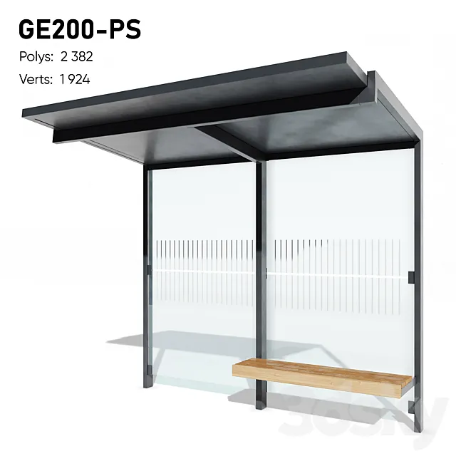 GEOMERE Flat Roof Public Transport Waiting Pavilion by mmcité (Refillable) 3D Model GEOMERE Flat Roof Public Transport Waiting Pavilion by mmcité (Refillable) 3D Model