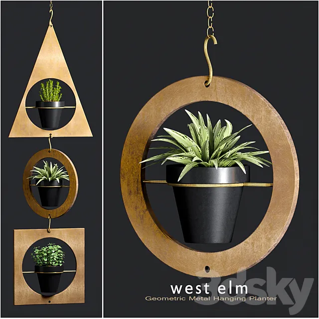 Geometric Metal Hanging Planter 3D Model Geometric Metal Hanging Planter 3D Model