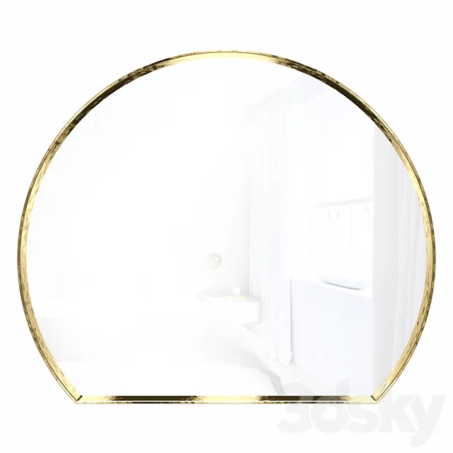 Geometric mirror of irregular shape in Della brass frame 3D Model
