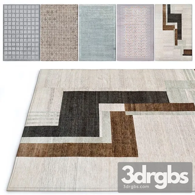 Geometric Rugs Set 3D Model Download