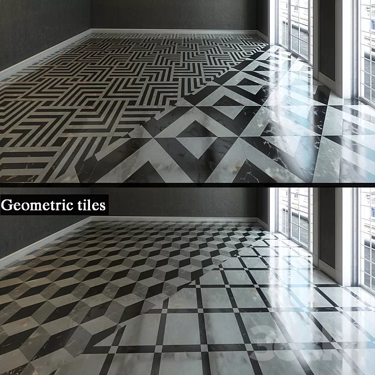 Geometric tile 3D Model