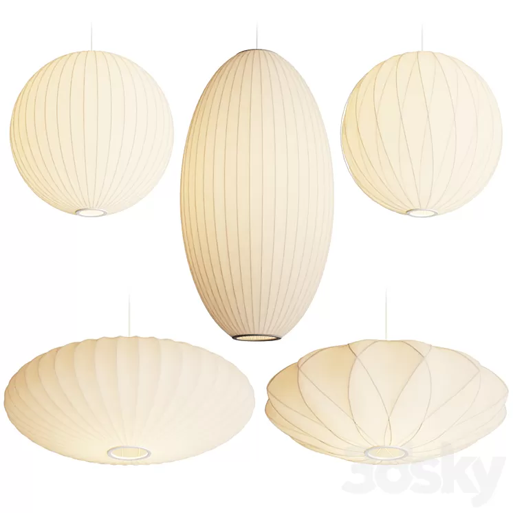 George Nelson Bubble Pendant Lamps 3D Model George Nelson Bubble Pendant Lamps 3D Model