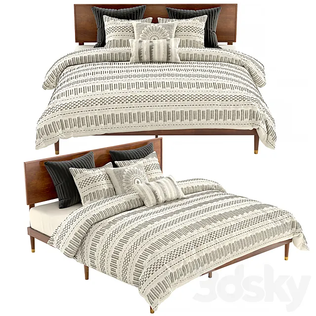 George Oliver Queen Buhr Platform Bed 3D Model George Oliver Queen Buhr Platform Bed 3D Model