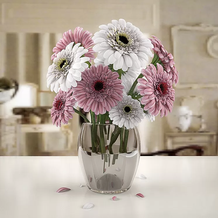 GERBERA FLOWER VASE 3D Model GERBERA FLOWER VASE 3D Model