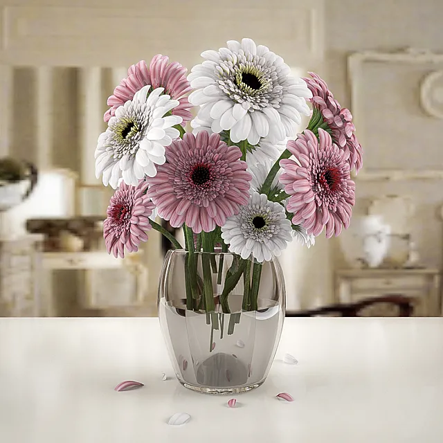 GERBERA FLOWER VASE 3DModel GERBERA FLOWER VASE 3DModel
