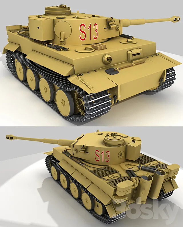 German heavy tank Tiger I Ausf E Pz. VI 3D Model German heavy tank Tiger I Ausf E Pz. VI 3D Model