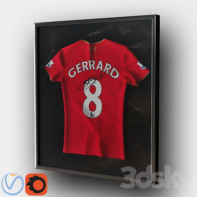 Gerrard shirt in frame _ T Gerrard box 3D Model Gerrard shirt in frame _ T Gerrard box 3D Model