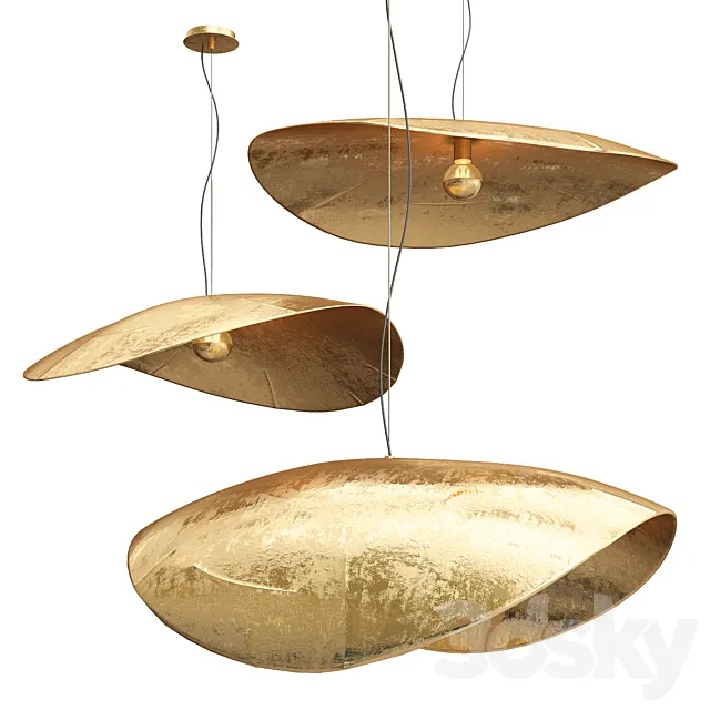 Gervasoni Brass Pendant – 3 shapes 3DModel