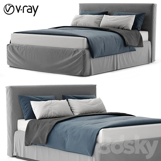 Gervasoni brick 80 blue 3D Model Gervasoni brick 80 blue 3D Model