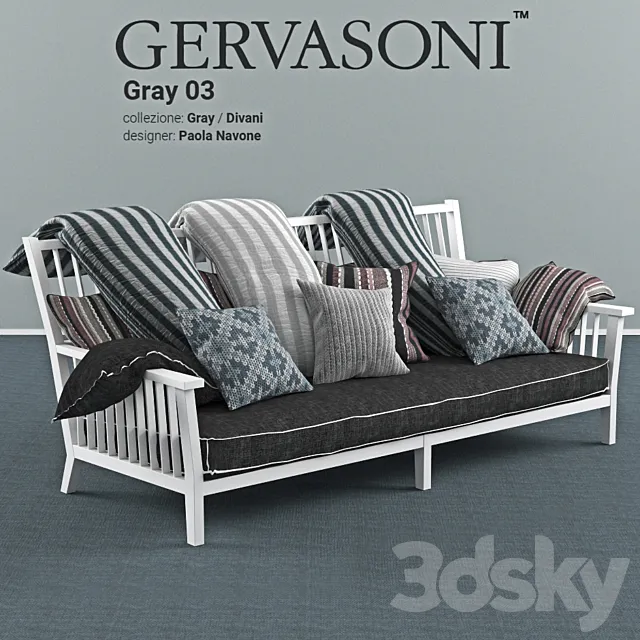 Gervasoni Gray 03 divani 3D Model Gervasoni Gray 03 divani 3D Model