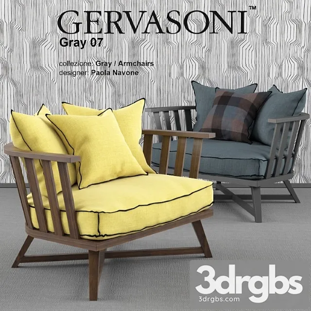 Gervasoni gray 07 armchair 3D Model Download Gervasoni gray 07 armchair 3D Model Download