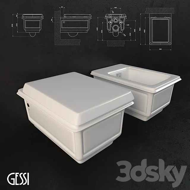 Gessi _ Eleganza sanitaryware 3D Model Gessi _ Eleganza sanitaryware 3D Model