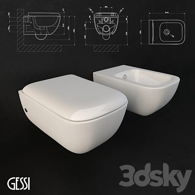 Gessi _ Goccia sanitary-ware 3D Model Gessi _ Goccia sanitary-ware 3D Model