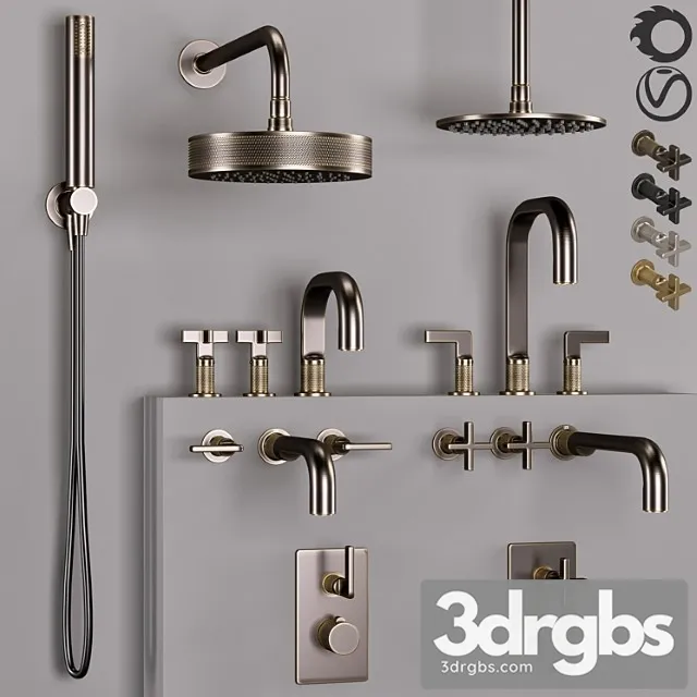Gessi Bathroom Inciso Faucet Set 1 1 3D Model Download