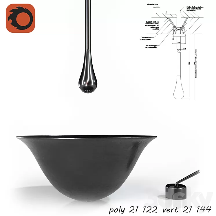 Gessi goccia 3D Model Gessi goccia 3D Model