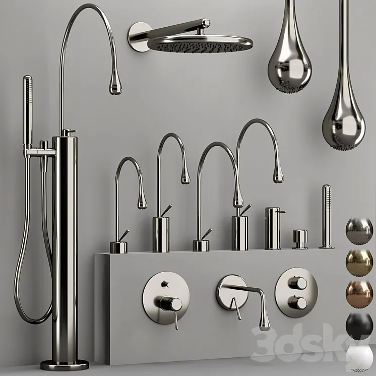 GESSI GOCCIA bathroom faucet collection 3D Model Free Download