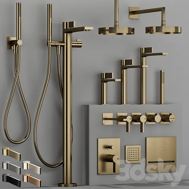 GESSI INVERSO RIGATO bathroom faucet set 3D Model