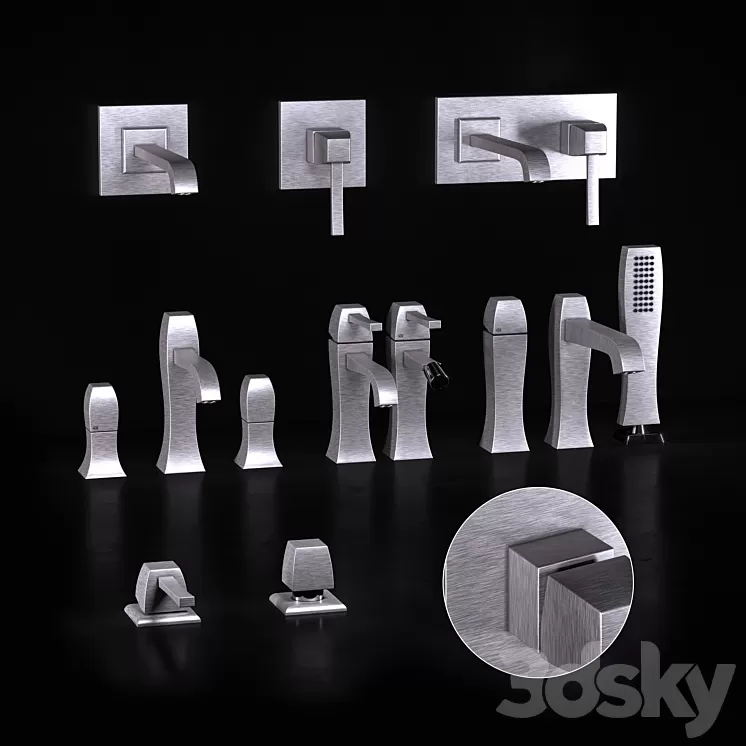Gessi Mimi mixers for sink and bath 3D Model
