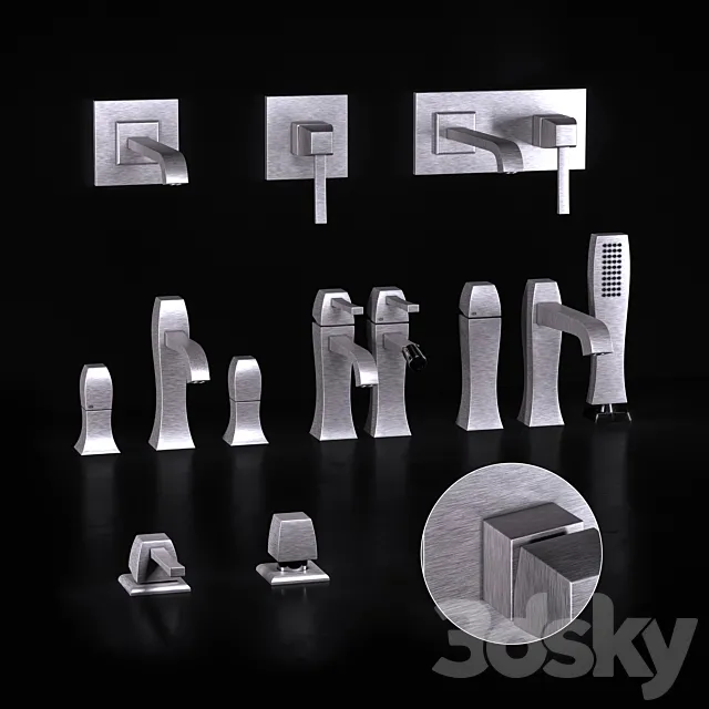 Gessi Mimi mixers for sink and bath 3DModel