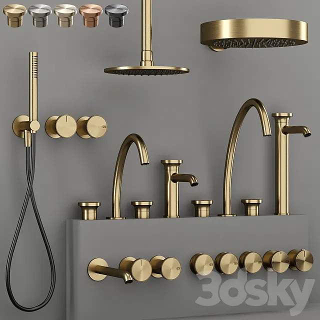 GESSI ORIGINI Bathroom faucet set 1 3D Model GESSI ORIGINI Bathroom faucet set 1 3D Model