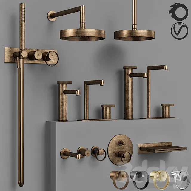 Gessi_Anello_batroom_faucet_set_1 3D Model