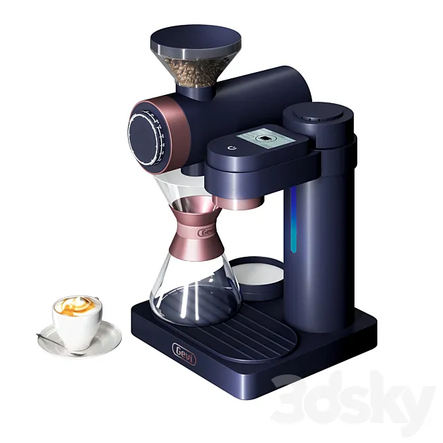 Gevi Smart Pour-over Coffee Machine 2 color versions 3DModel Gevi Smart Pour-over Coffee Machine 2 color versions 3DModel