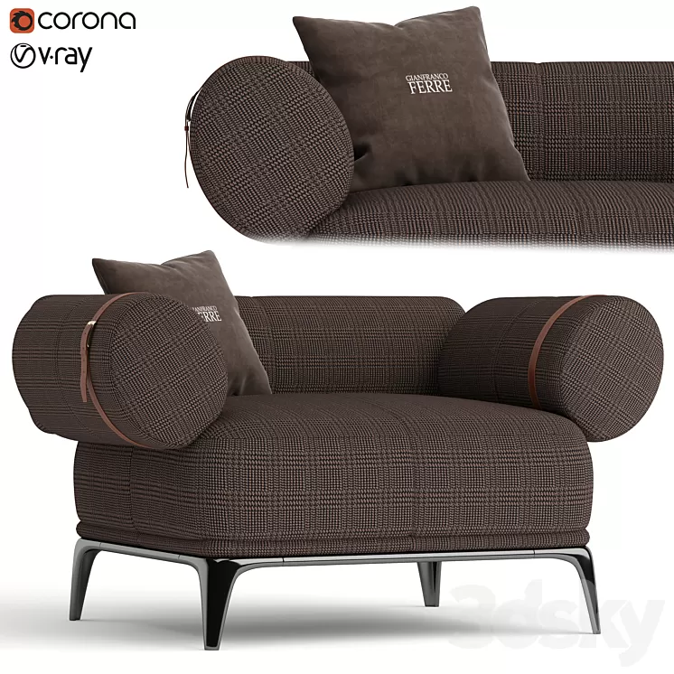 Gianfranco Ferre Phoenix armchair 3D Model Gianfranco Ferre Phoenix armchair 3D Model