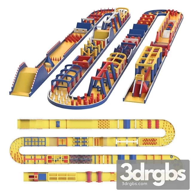 Giant obstacle course miss muddy 3D Model Download