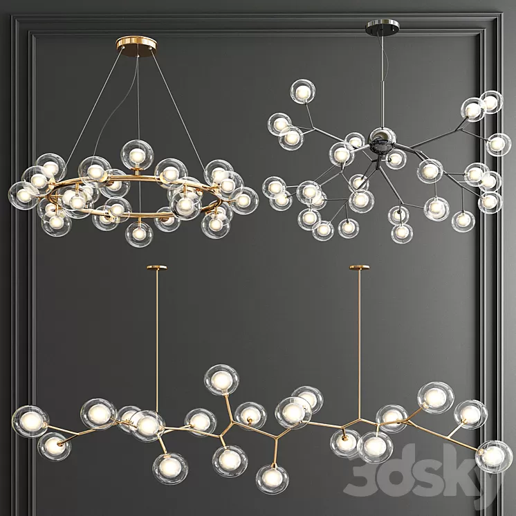 Giffin Minosi Bubbles Chandelier – 3 type 3D Model Giffin Minosi Bubbles Chandelier – 3 type 3D Model