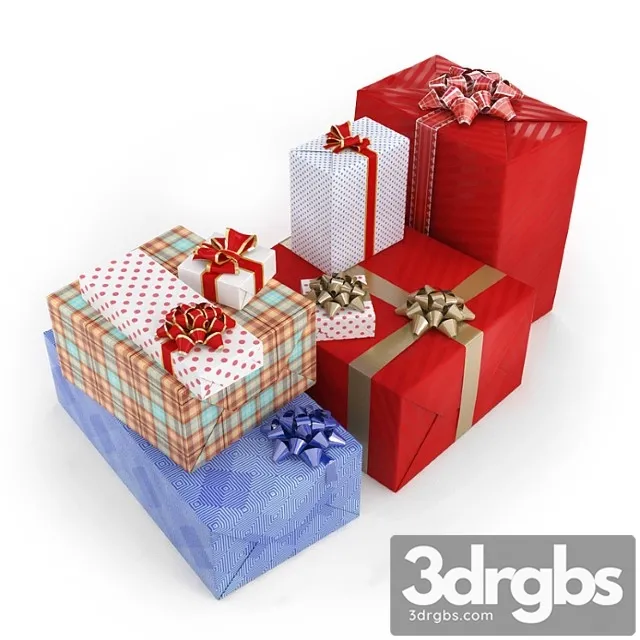 Gifts in boxes 3D Model Download