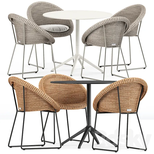 Gigi II Armchair by Janus et cie and Elephant round table by Kristalia 3D Model