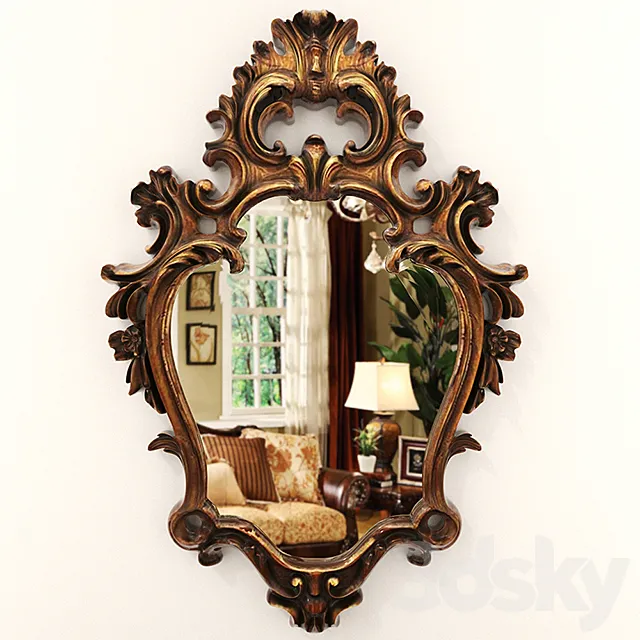 Giltwood mirror frame 3D Model