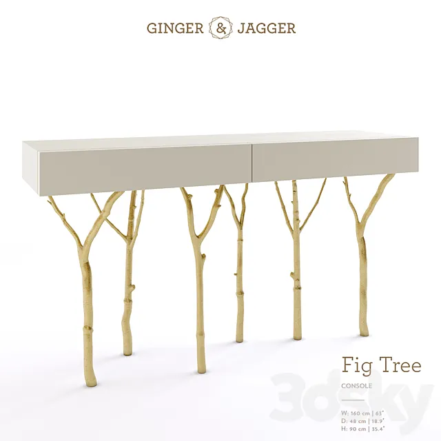 Ginger & Jagger Fig Tree Console 3D Model