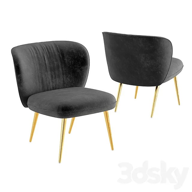 Ginger slipper chair 3D Model