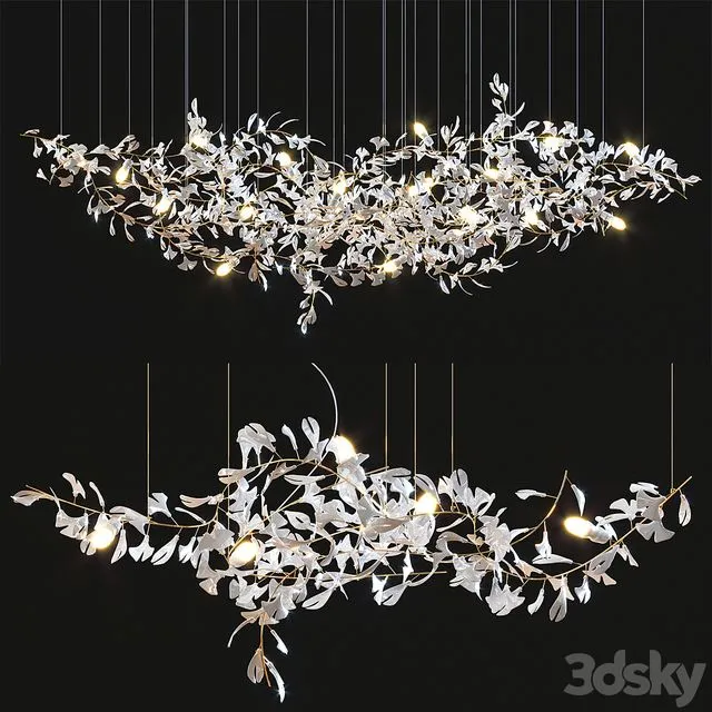 Gingko Chandelier Collection 3D Model Gingko Chandelier Collection 3D Model